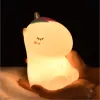 Creative squinting unicorn Dudu Beast, seven-color patting color-changing night light, USB charging silicone lamp, expression lamp details Picture